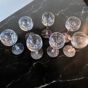 Set of 7 Clear Cordial glasses